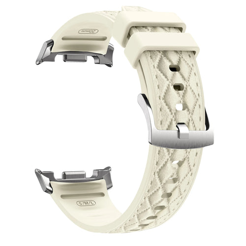 Samsung Galaxy Watch 9 - 44mm Diamond Leather Hybrid Strap (Beige)