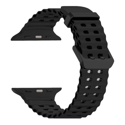 Silicone Ocean Strap, black, without a watch, 3/4 front view