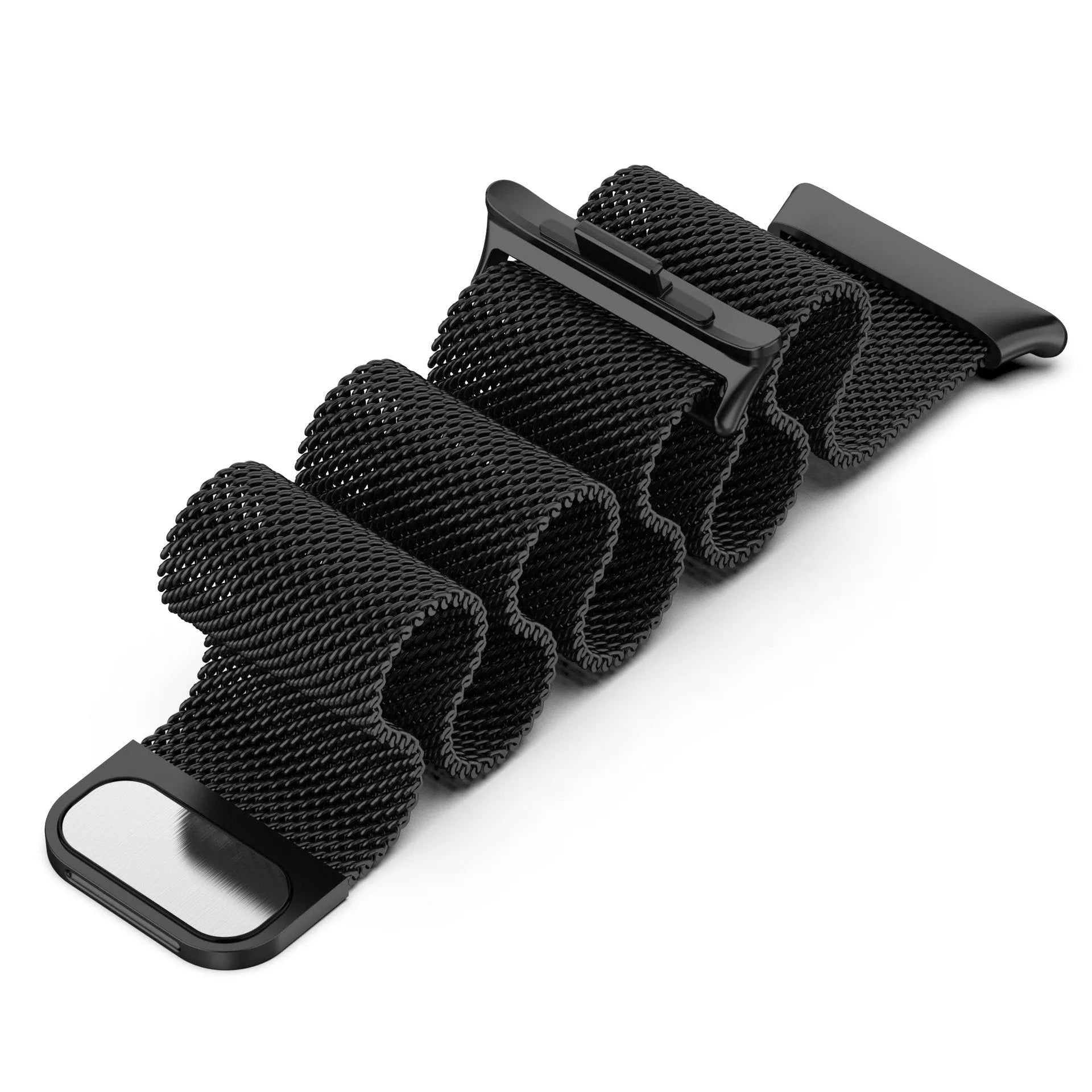 Milanese Strap, black, without a watch, 3/4 front view