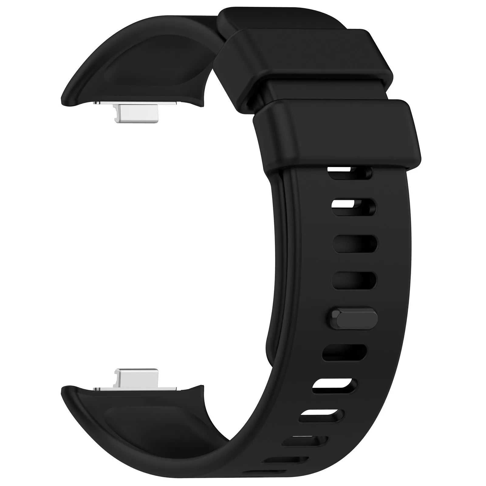 Silicone Strap, black, without a watch, 3/4 front view