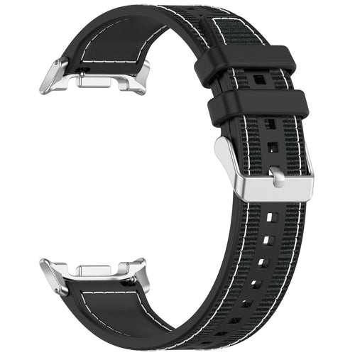Nylon Hybrid Strap, black, without a watch, 3/4 front view