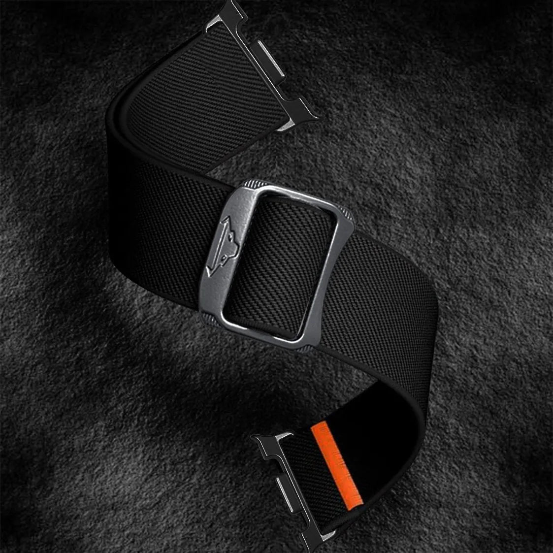 Nylon Elastic Strap, black, without a watch, 3/4 front view