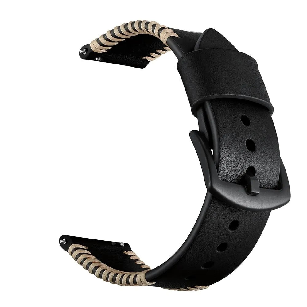 Coros Pace 4 Stitched Leather Strap (Black)