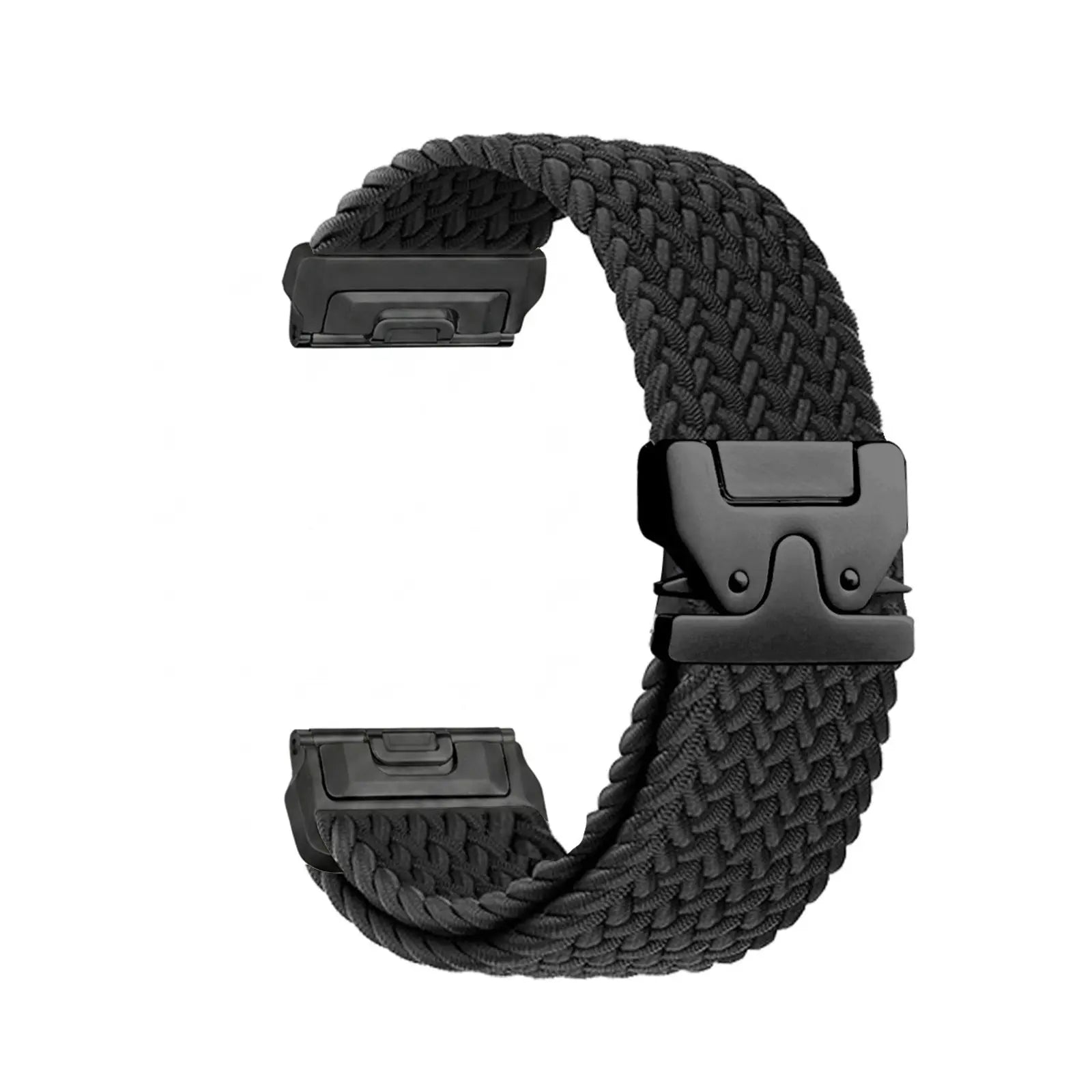 Garmin Fenix 7 Braided Strap P-Buckle (Black with Black)