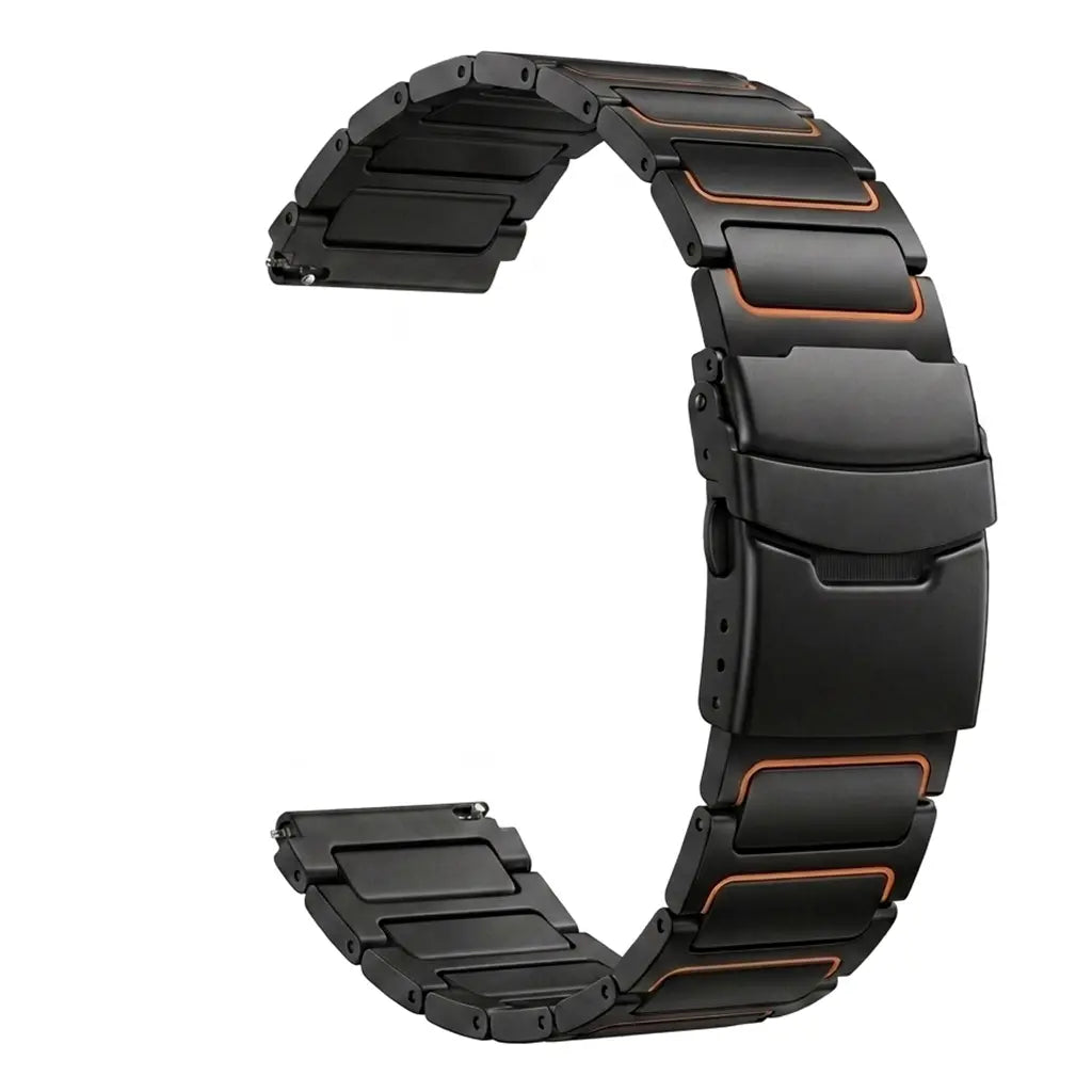 Turtle Titanium Strap, black/orange, without a watch, 3/4 front view