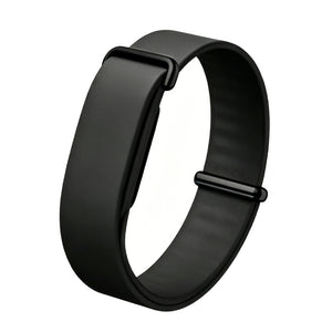Silicone Strap, black, without a watch, 3/4 front view