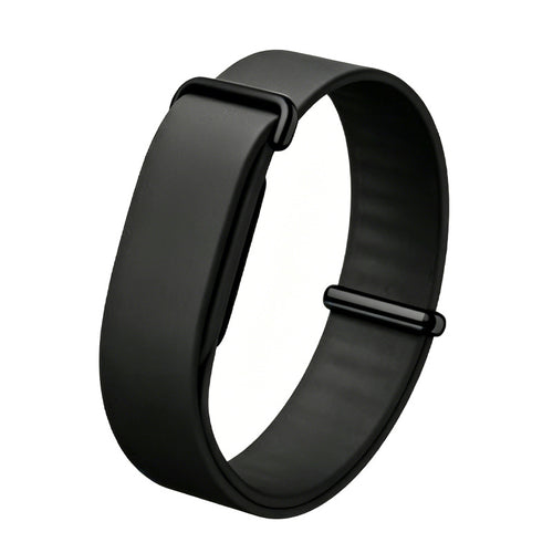 Silicone Strap, black, without a watch, 3/4 front view