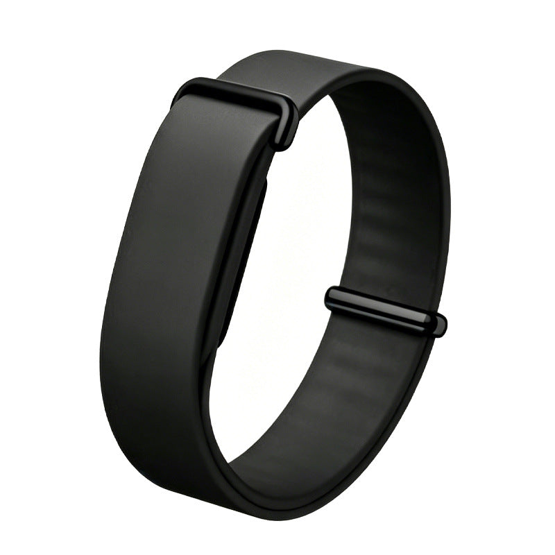 Silicone Strap, black, without a watch, 3/4 front view