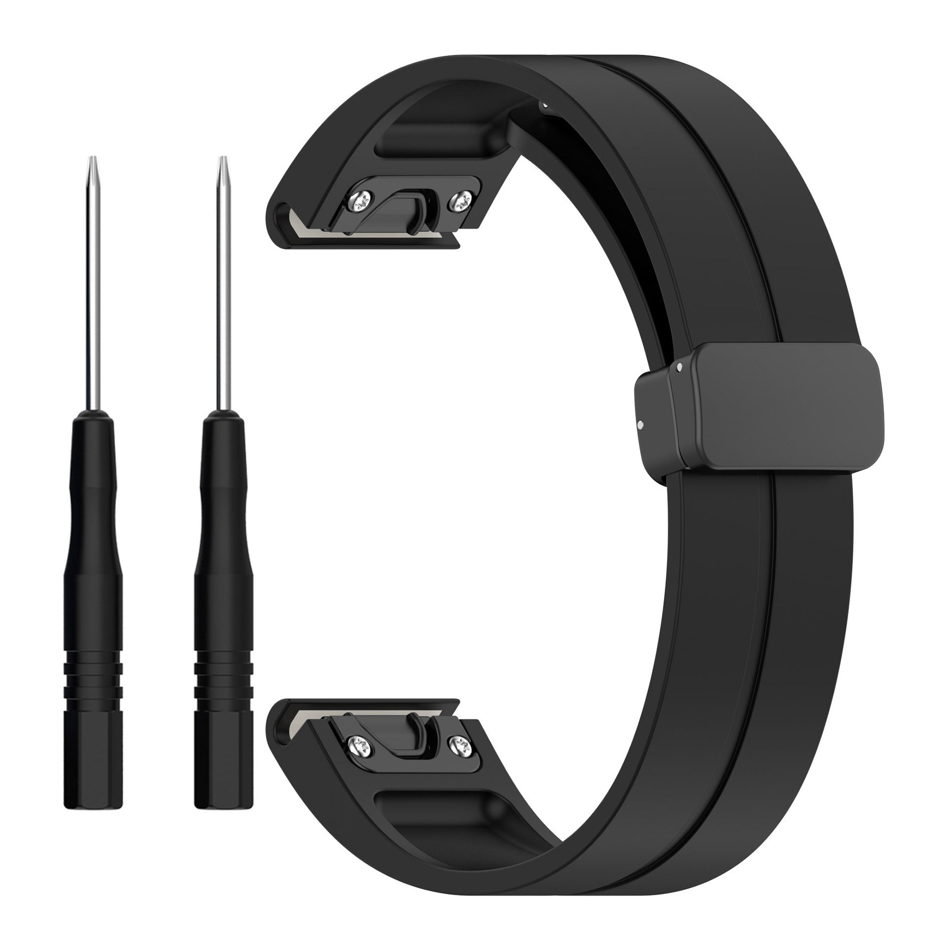 Garmin D2 Mach 2 - 47mm D-Buckle Silicone Strap (Black)