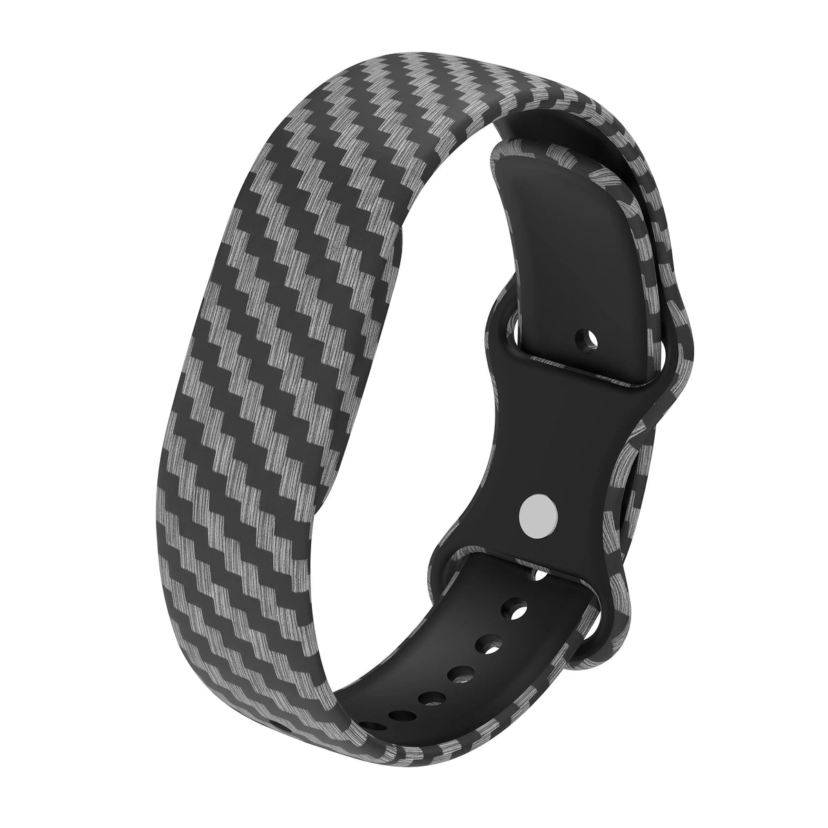 Silicone Patterned Strap, carbon fibre, without a watch, 3/4 front view