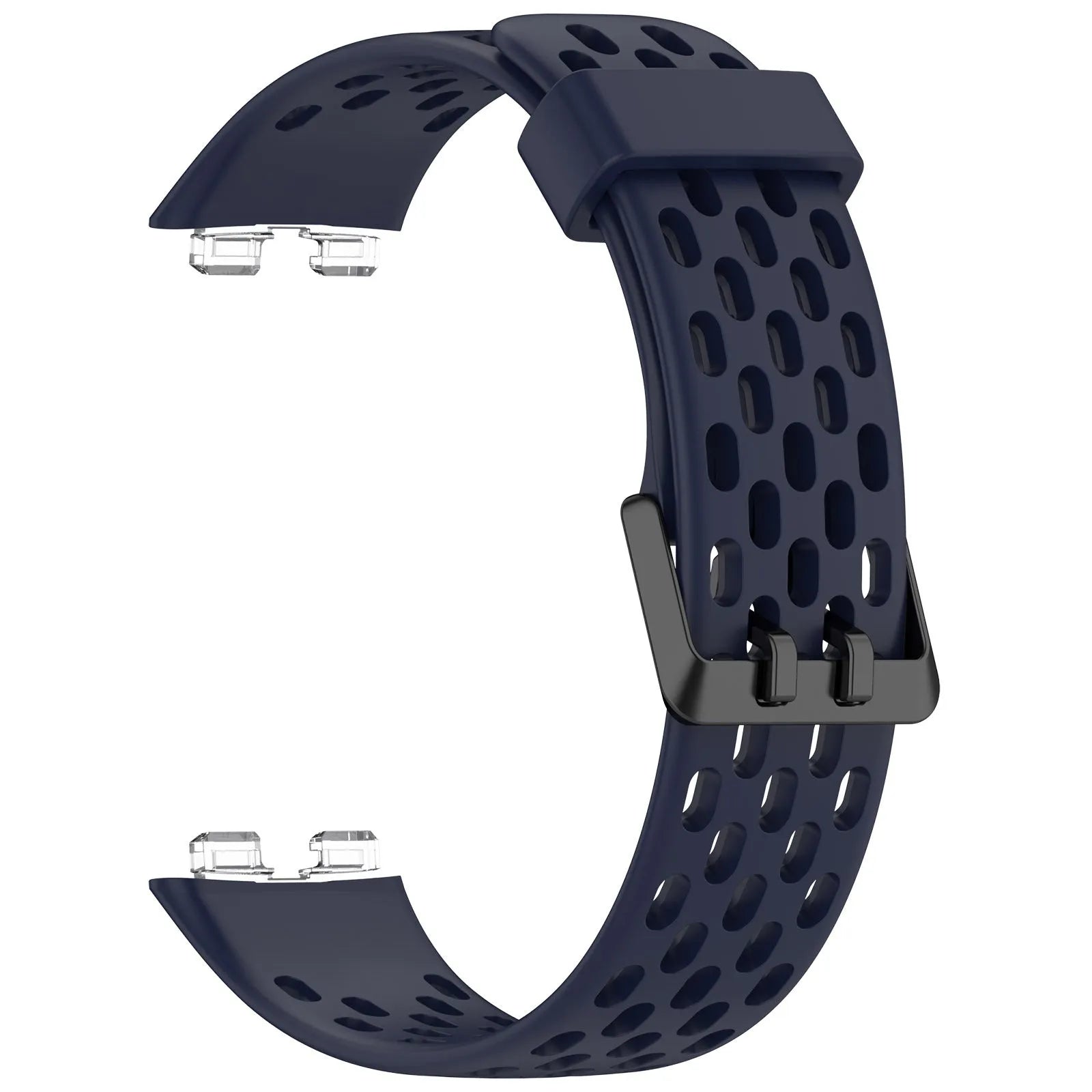 Breathable Silicone Strap, dark blue, without a watch, 3/4 front view