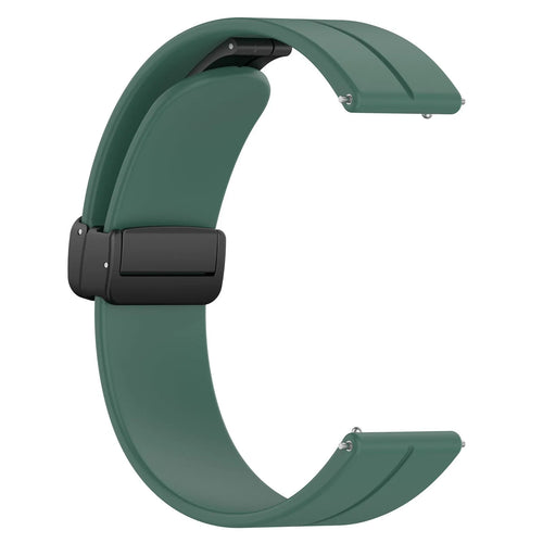 D-Buckle Silicone Strap, dark green, without a watch, 3/4 front view