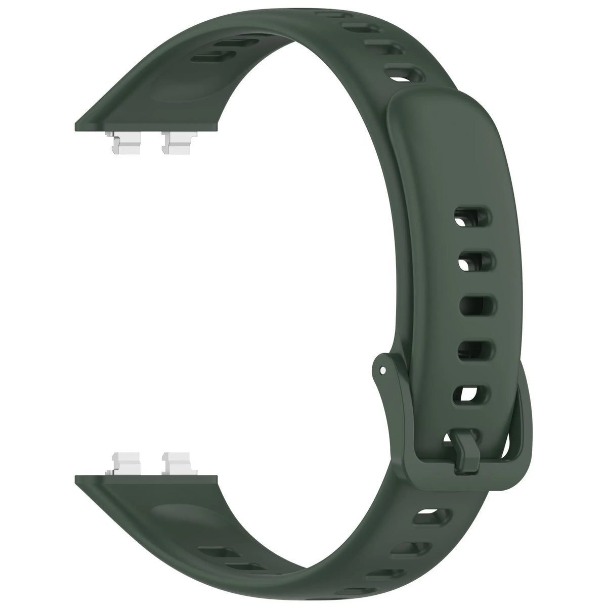 Silicone Strap, dark green, without a watch, 3/4 front view