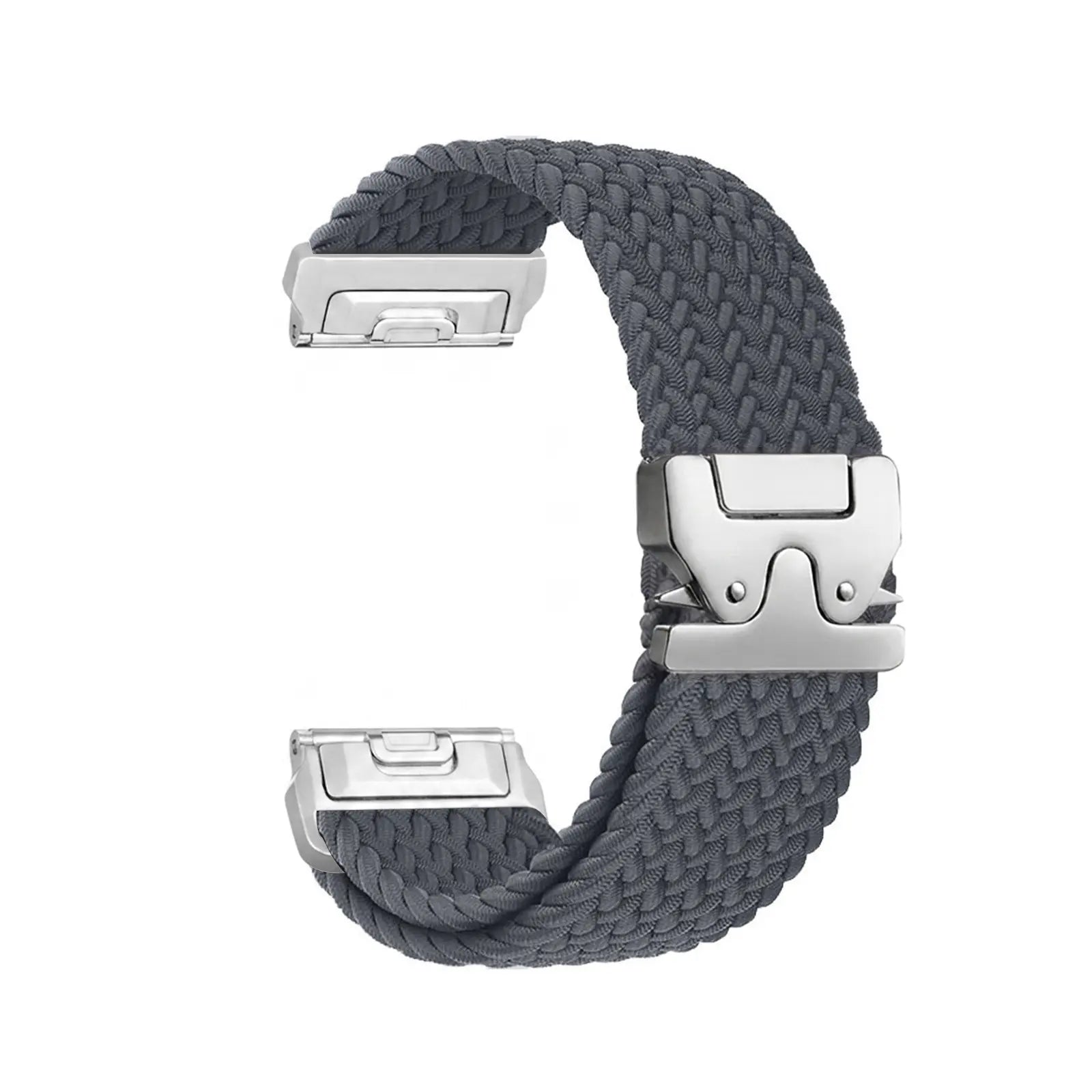Garmin Forerunner 970 Braided Strap P-Buckle (Dark Grey with Silver)
