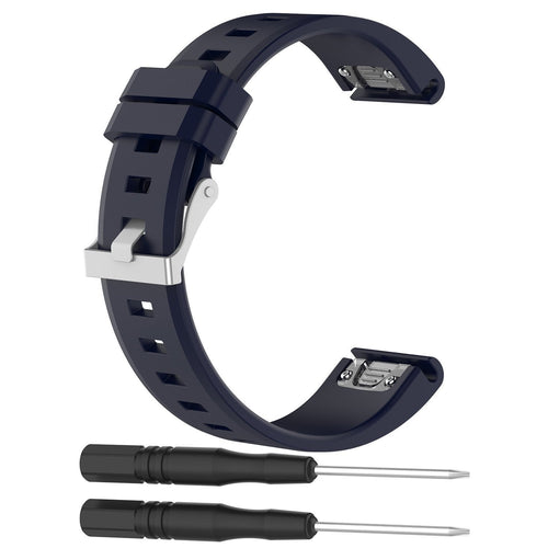 Glossy Silicone Strap, dark blue, without a watch, 3/4 front view
