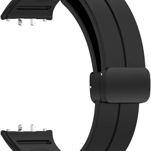 D-Buckle Silicone Strap, black, without a watch, 3/4 front view
