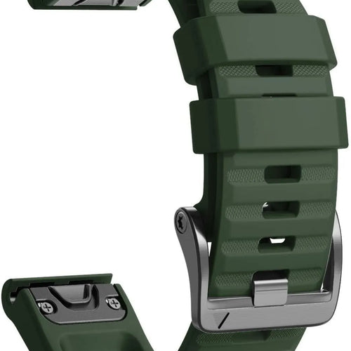Silicone Strap, dark green, without a watch, 3/4 front view