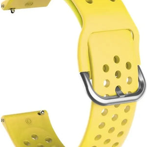 Breathable Silicone Strap, yellow, without a watch, 3/4 front view