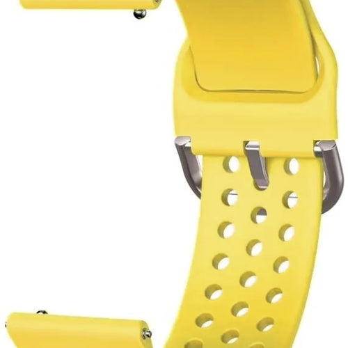 Breathable Silicone Strap, yellow, without a watch, 3/4 front view