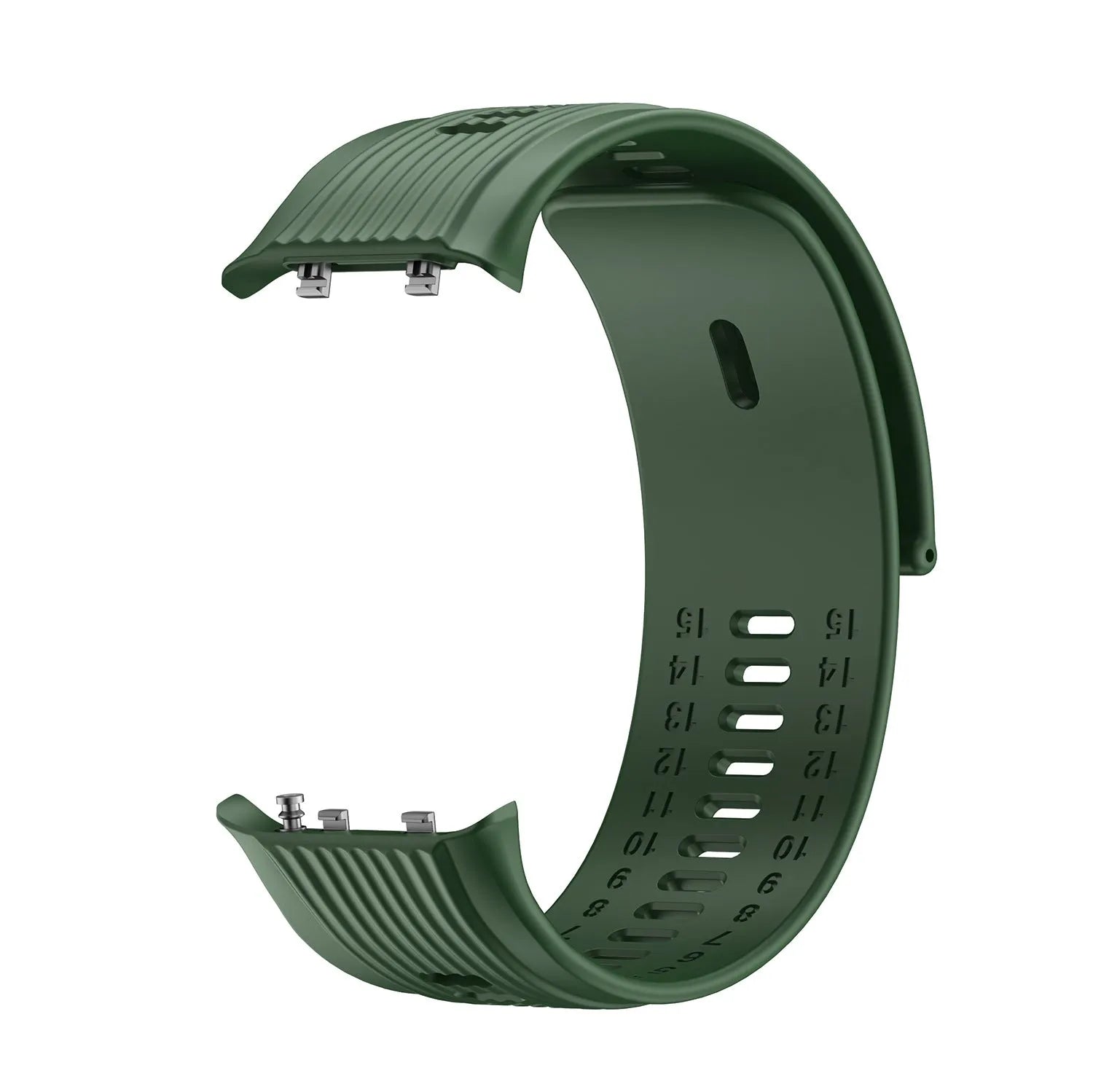 Silicone Strap, green, without a watch, 3/4 front view