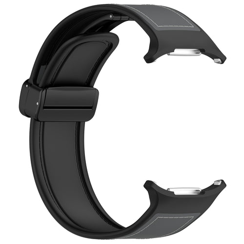 Leather Hybrid Strap, grey, without a watch, 3/4 front view