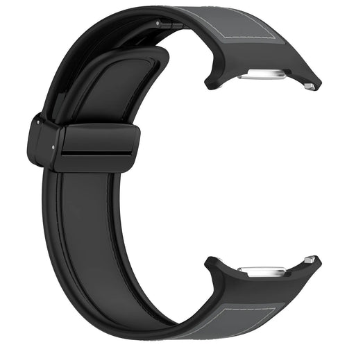 Leather Hybrid Strap, grey, without a watch, 3/4 front view