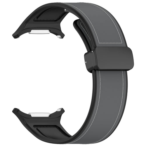 Leather Hybrid Strap, grey, without a watch, 3/4 front view