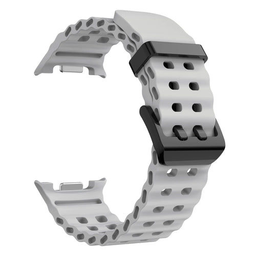 Silicone Ocean Strap, grey, without a watch, 3/4 front view