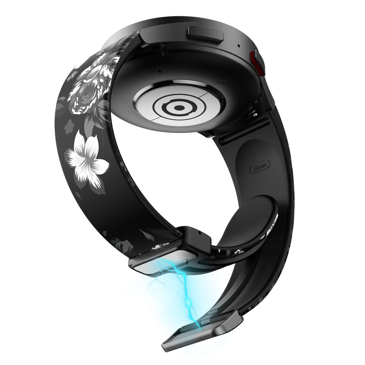 Silicone Magnetic Patterned Strap, without a watch, 3/4 front view
