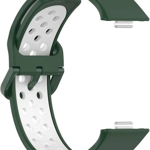 Silicone Sport Strap, green/white, without a watch, 3/4 front view