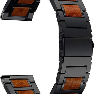 Gard Pro Health Smartwatch 3 - 48mm Wood Steel Strap (Black)