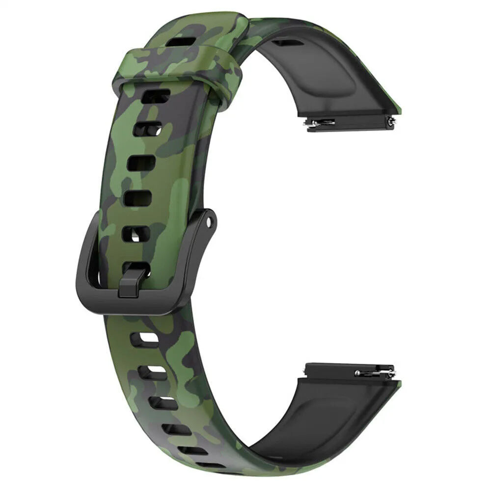 Silicone Camo Strap, green, without a watch, 3/4 front view