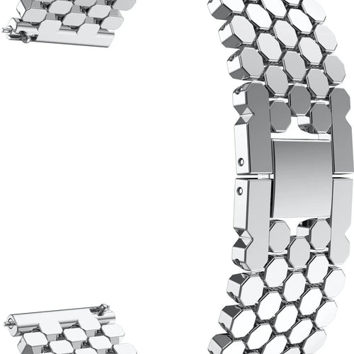 Steel Strap Hexagons, silver, without a watch, 3/4 front view