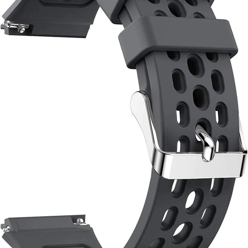 Breathable Silicone Strap, dark grey, without a watch, 3/4 front view