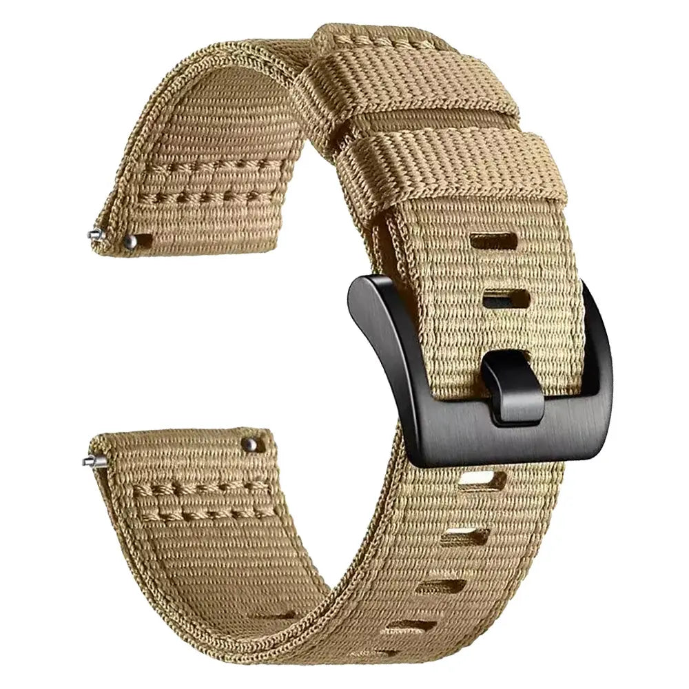 Nylon Buckle Strap, khaki, without a watch, 3/4 front view