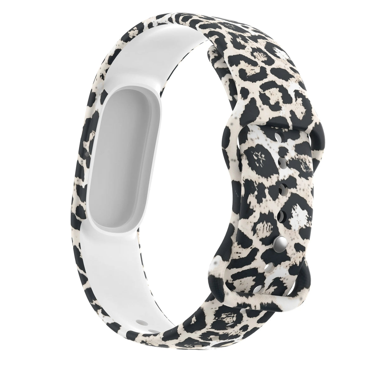 Silicone Patterned Strap, leopard, without a watch, 3/4 front view
