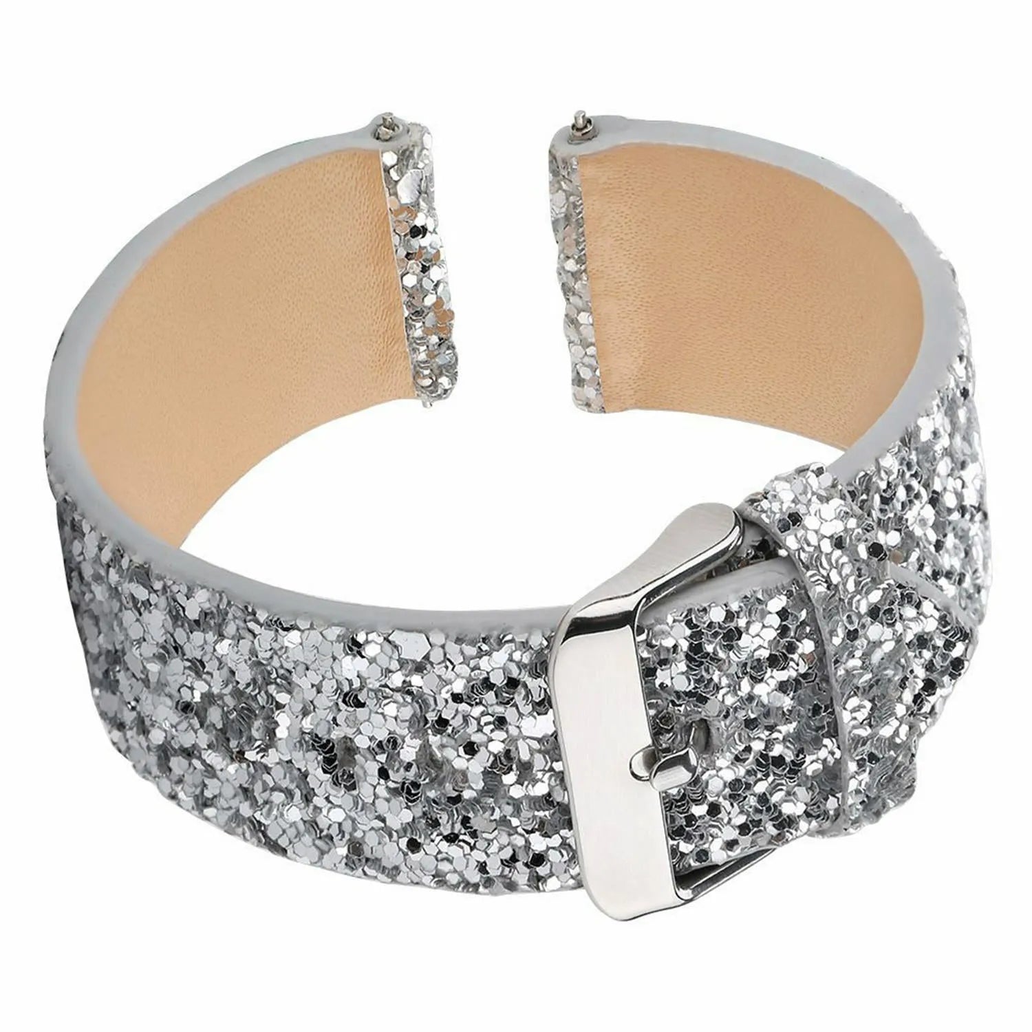 Coros Pace 2 Glitter Leather Strap (Silver)