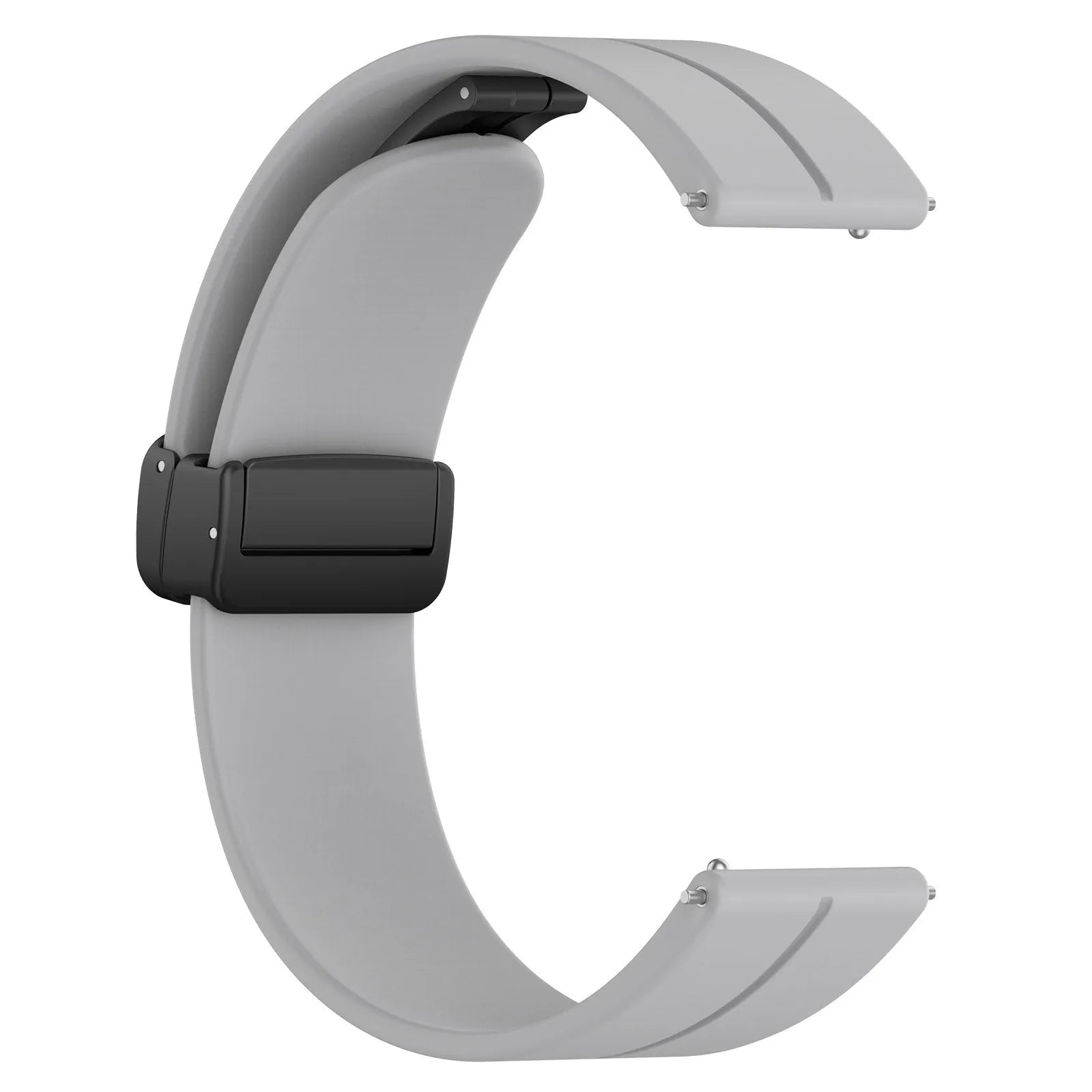 D-Buckle Silicone Strap, light grey, without a watch, 3/4 front view