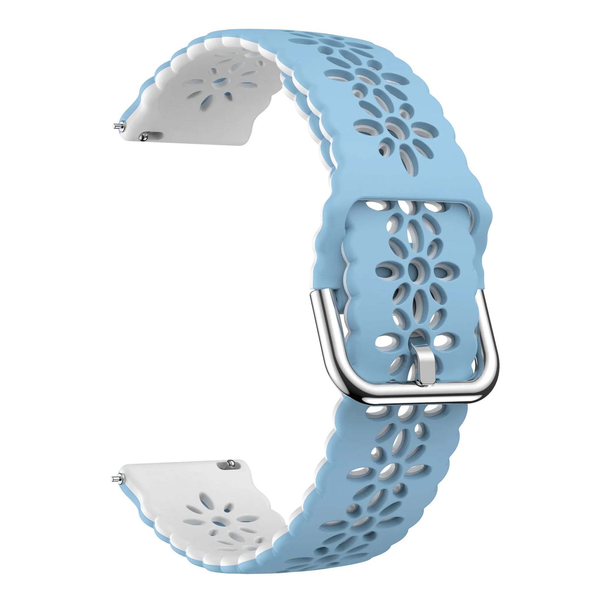 Amazfit Bip U (Pro) Patterned Silicone Strap (Light Blue/White)