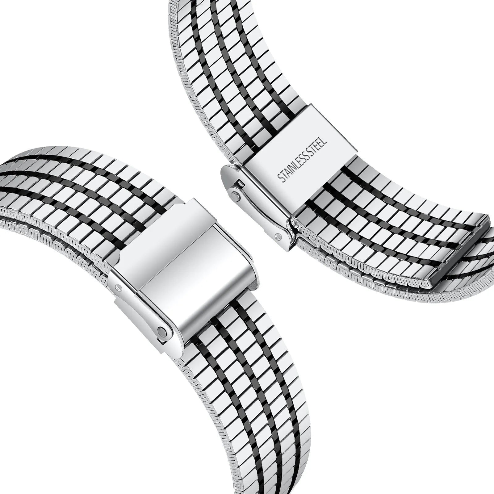 Amazfit Bip 5 Fine Steel Strap (Silver/Black)