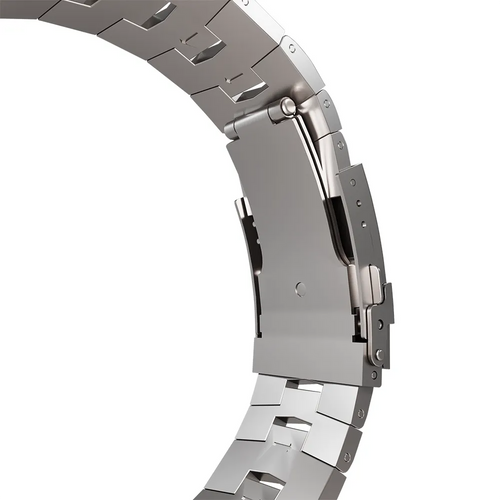 Titanium Grain Strap, silver, without a watch, 3/4 front view