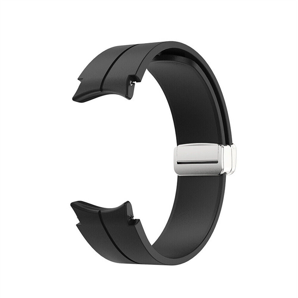 Silicone Magnetic Sport Strap, black, without a watch, 3/4 front view