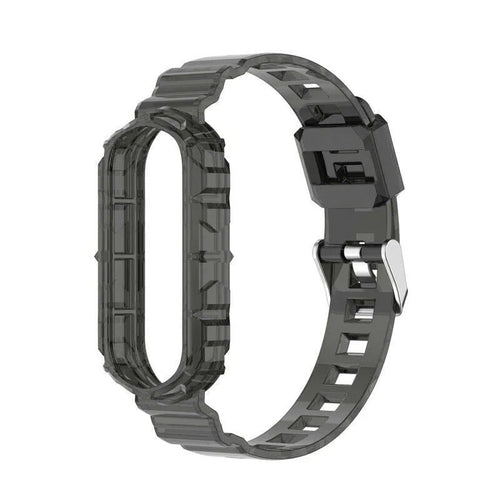 Silicone Clear TPU Strap, transparent black, without a watch, 3/4 front view
