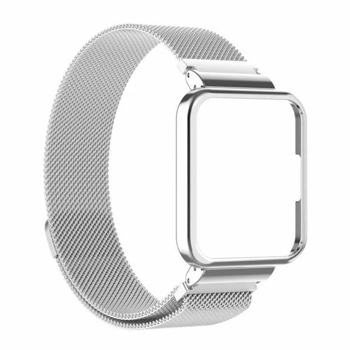 Milanese Strap, silver, without a watch, 3/4 front view