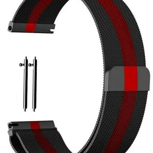 Milanese Strap, black/red, without a watch, 3/4 front view