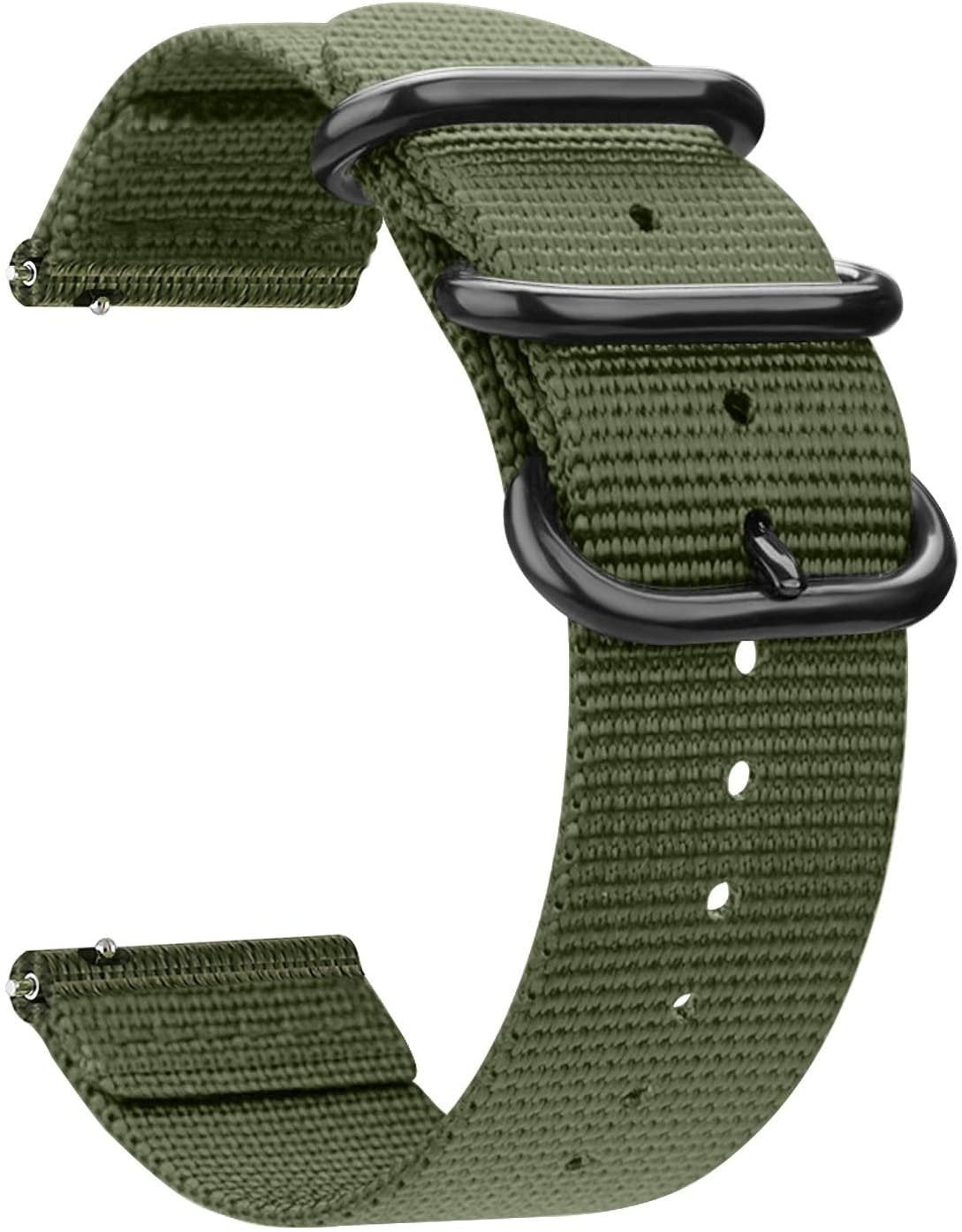Nylon Buckle Strap, green, without a watch, 3/4 front view
