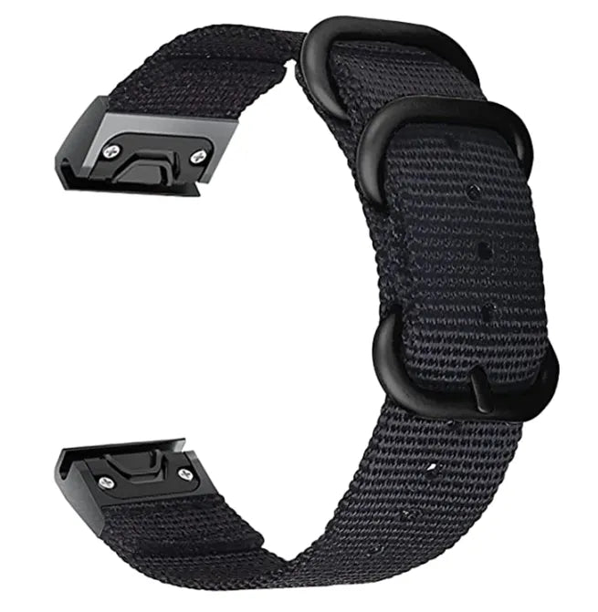 Garmin Fenix 5x/6x Nylon Strap with Buckle (Black)