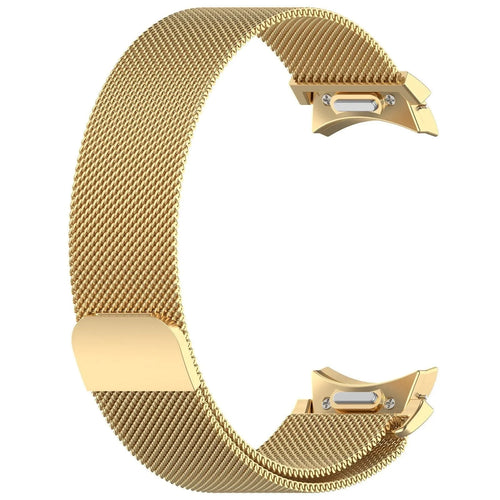 Milanese Strap 'One Push', gold, without a watch, 3/4 front view