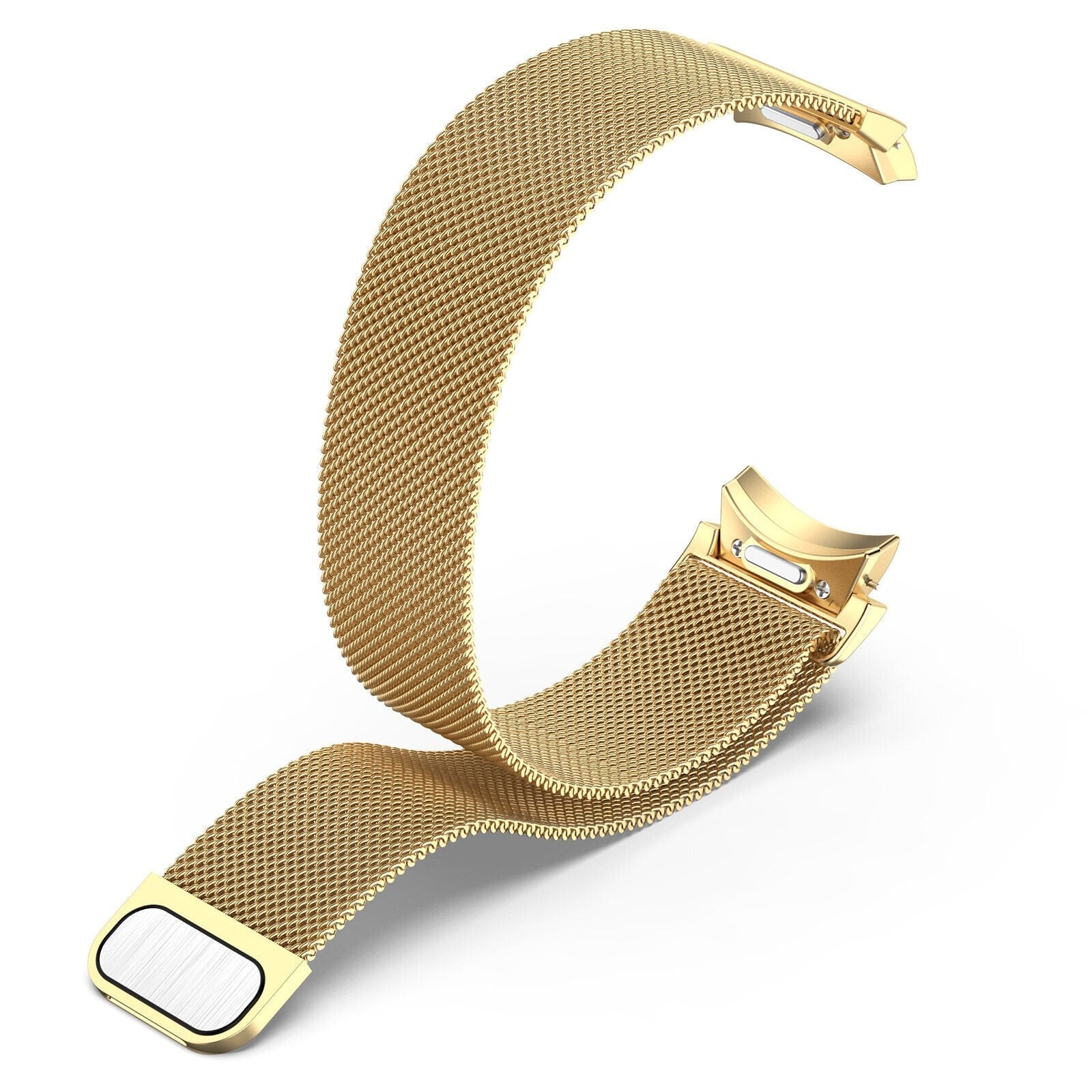 Milanese Strap 'One Push', gold, without a watch, 3/4 front view