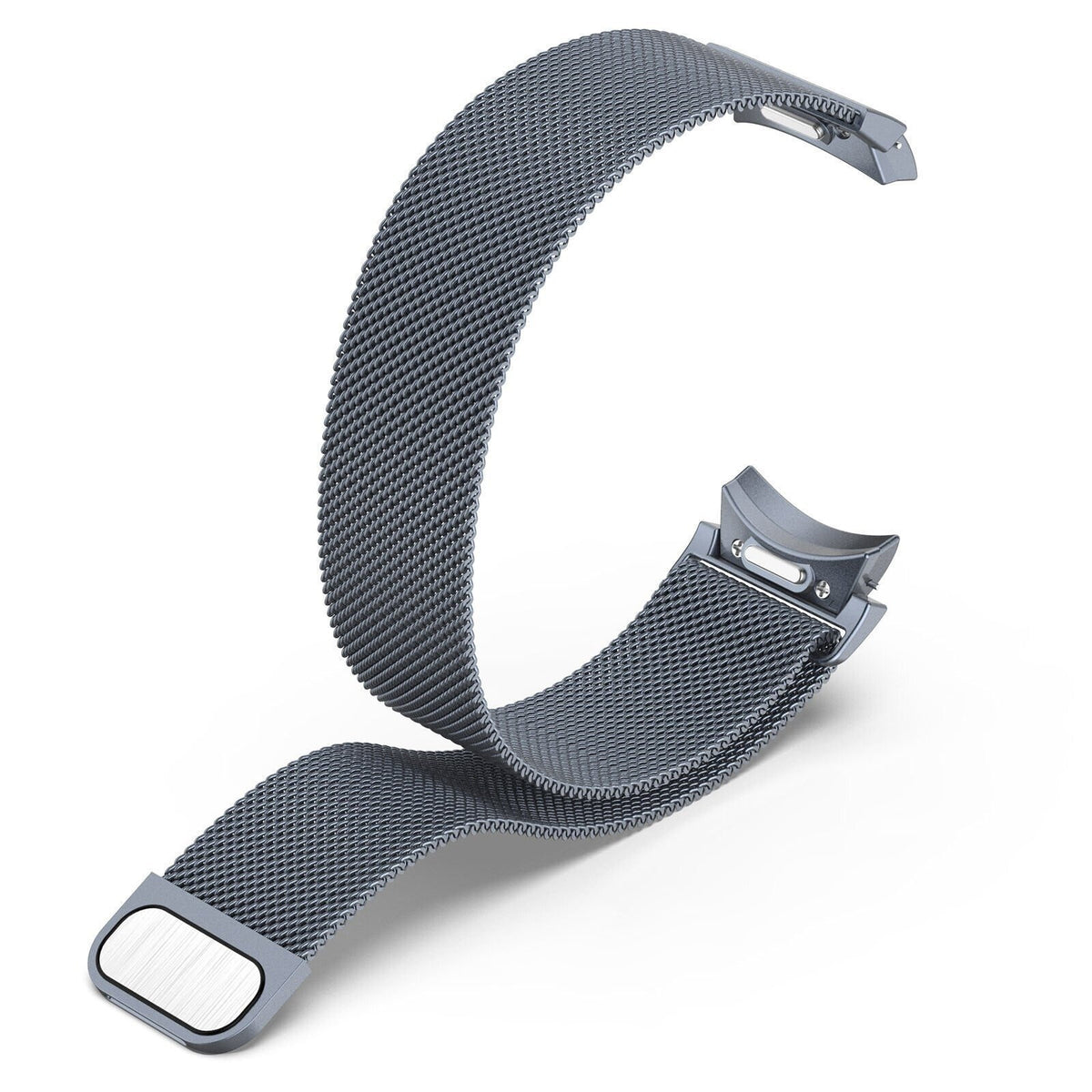 Milanese Strap 'One Push', space grey, without a watch, 3/4 front view
